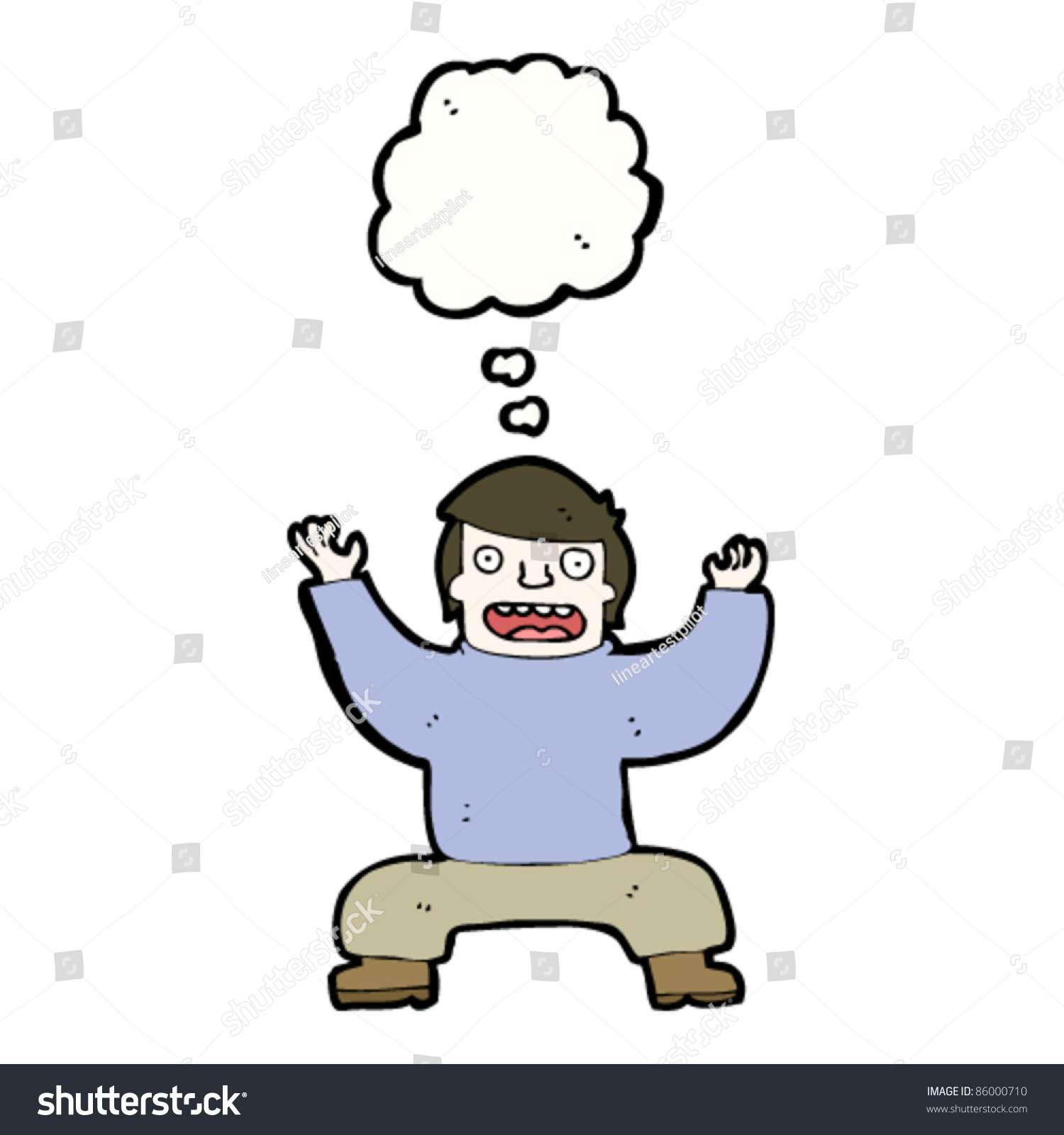 Cartoon Man In Squat Pose Stock Vector Illustration 86000710 : Shutterstock