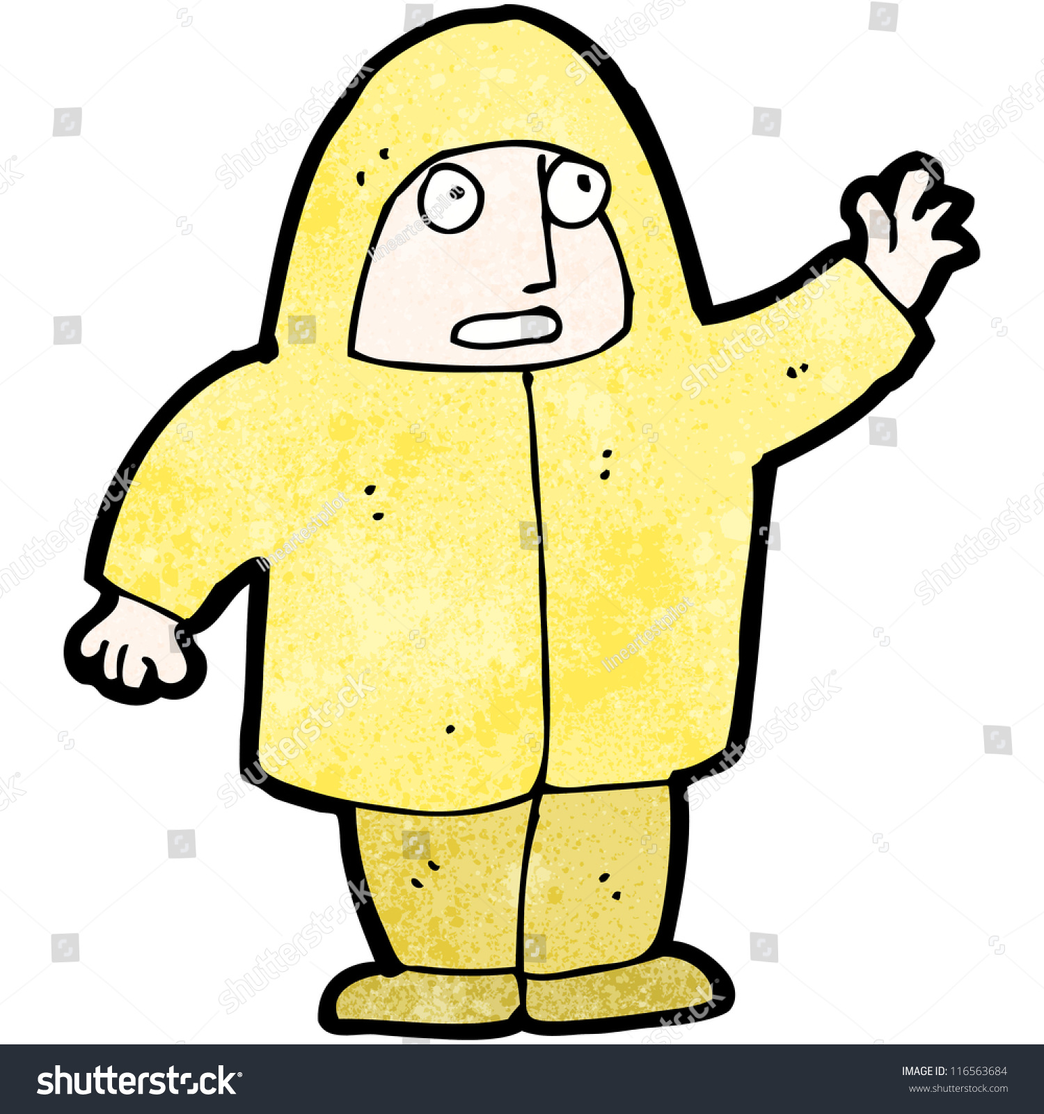 Cartoon Man Yellow Raincoat Stock Vector 116563684 - Shutterstock