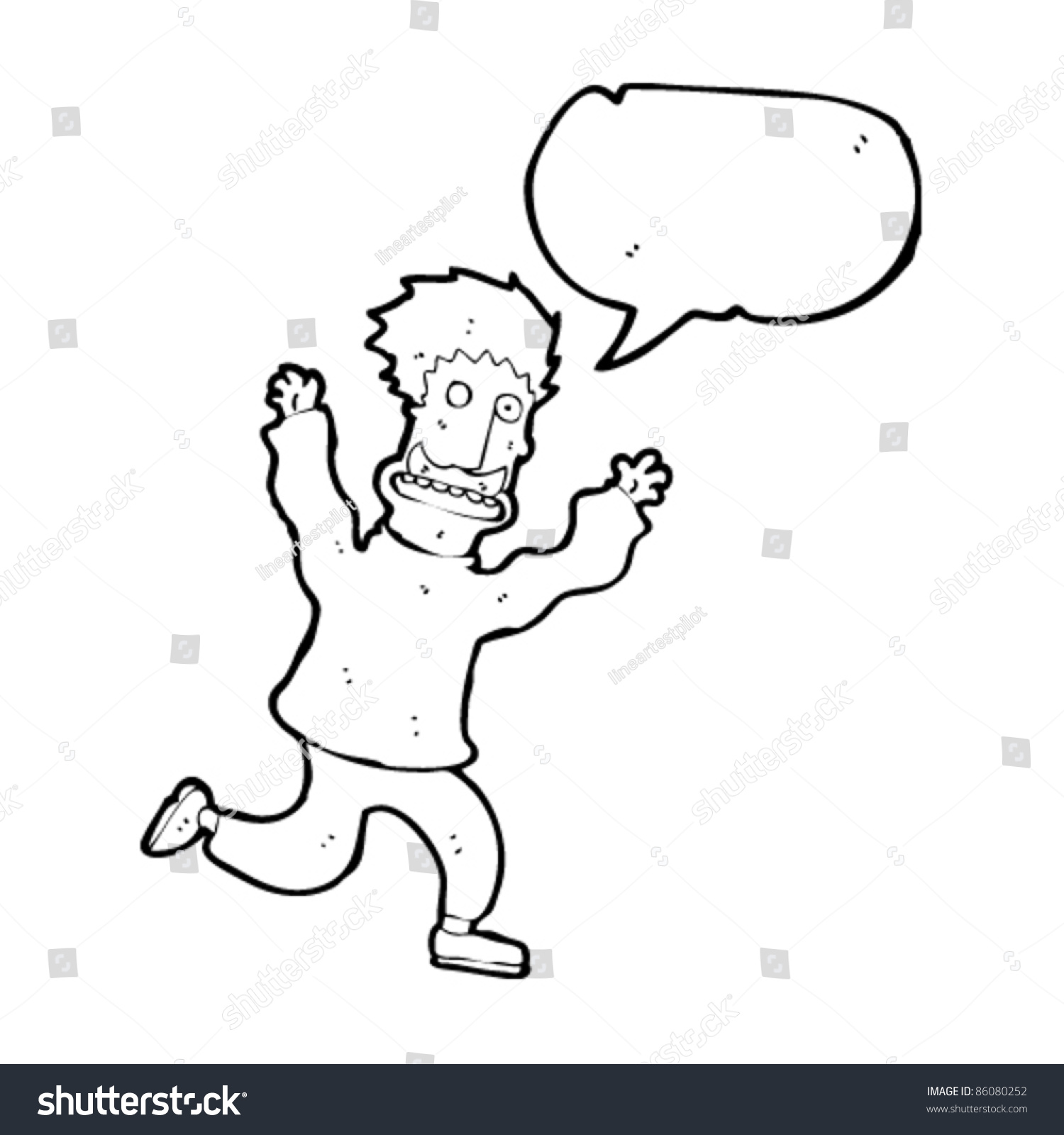 Cartoon Man Running Away Stock Vector Illustration 86080252 : Shutterstock