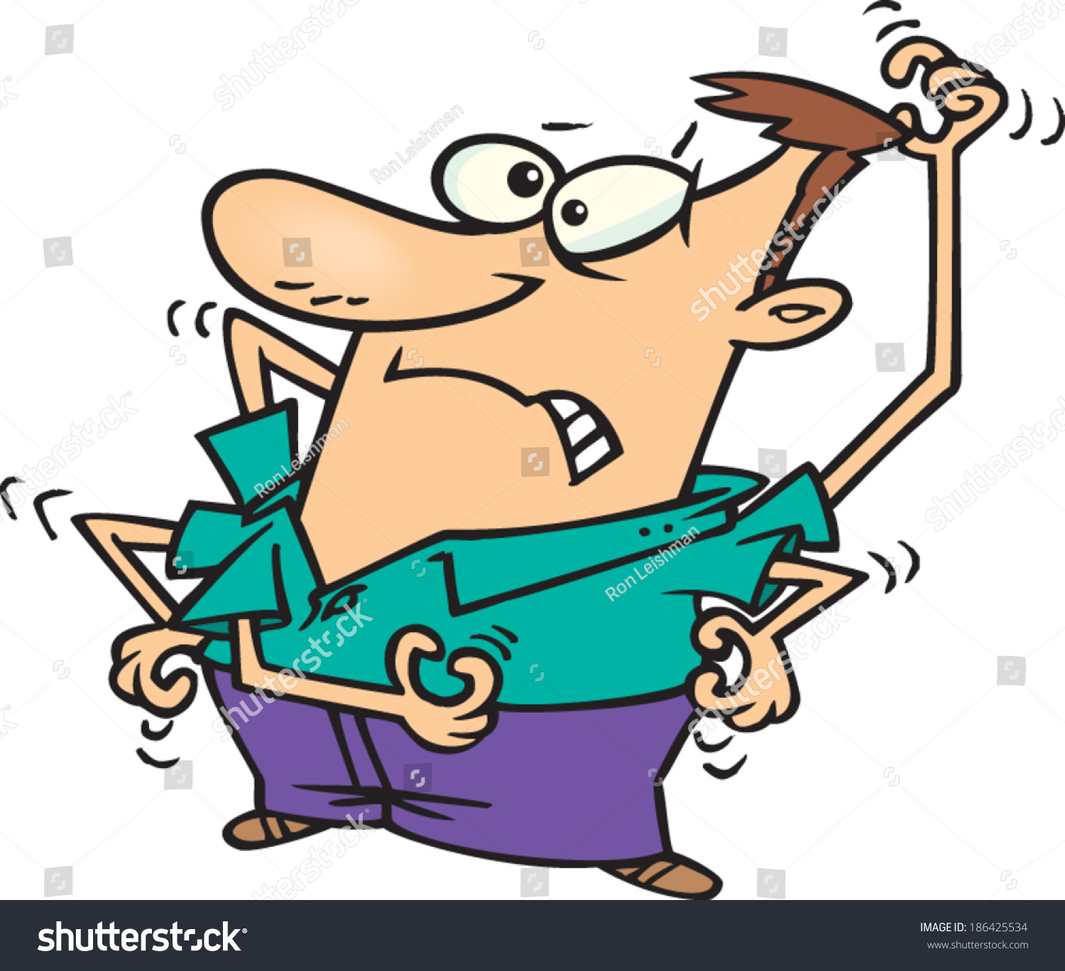 Cartoon Man Scratching All Over Stock Vector 186425534 - Shutterstock