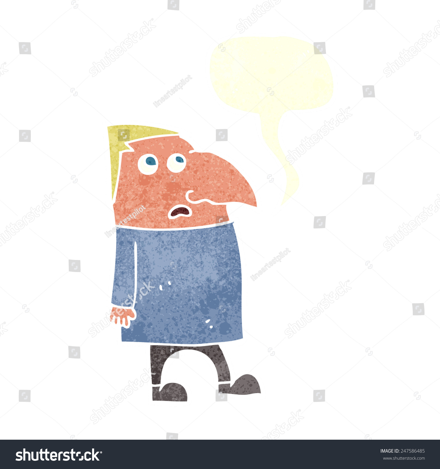 Cartoon Man With Big Nose Stock Vector Illustration 247586485