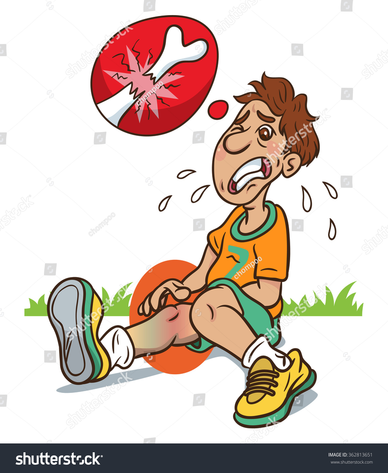 Cartoon Man Broken Leg Sitting On Stock Vector 362813651 - Shutterstock