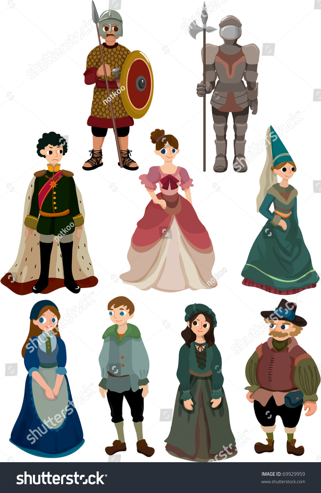 Cartoon Medieval People Icon Stock Vector Illustration 69929959 ...