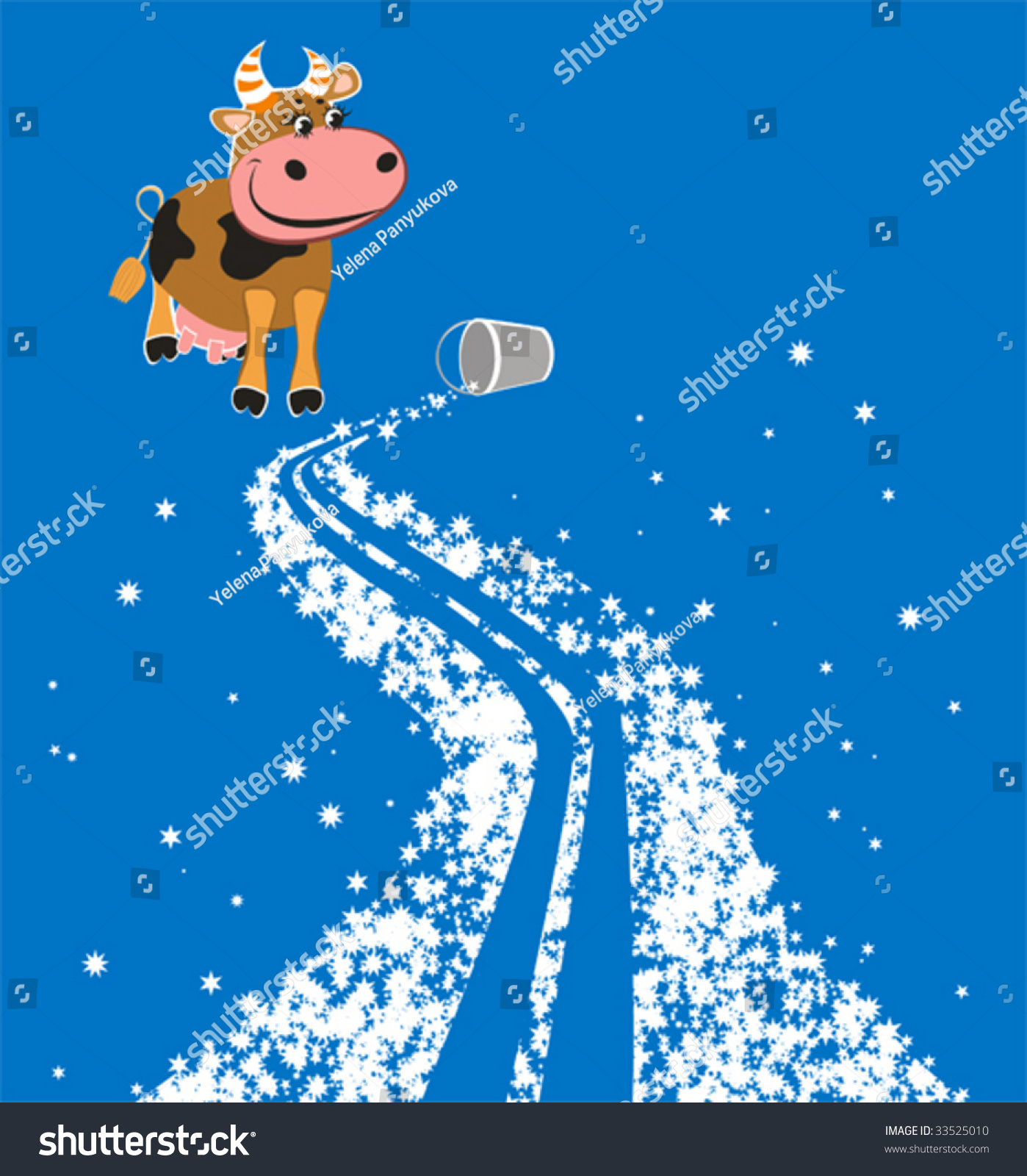 Cartoon Milky Way And Cow Stock Vector Illustration 33525010 : Shutterstock