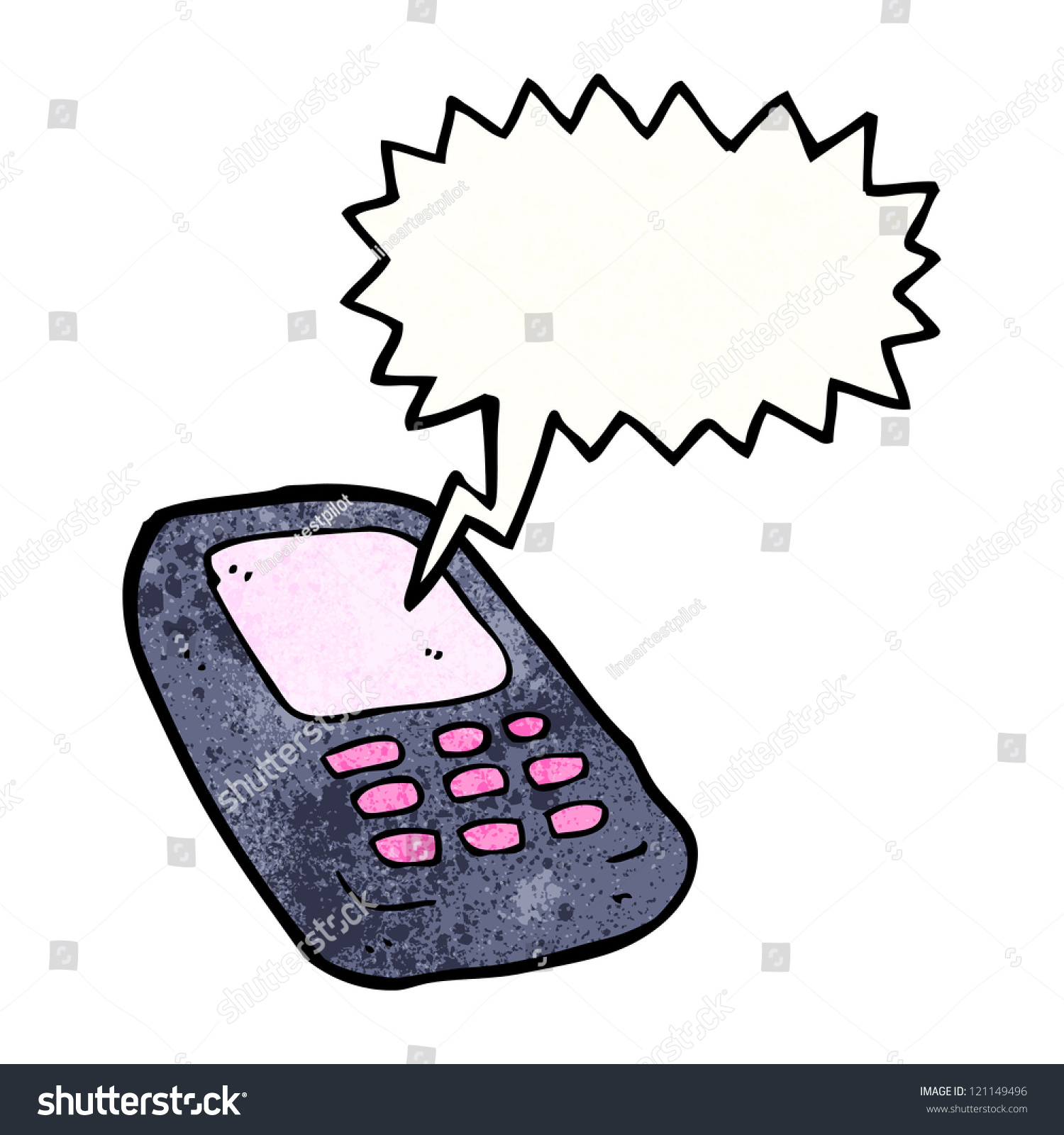 Cartoon Mobile Phone Stock Vector Illustration 121149496 : Shutterstock