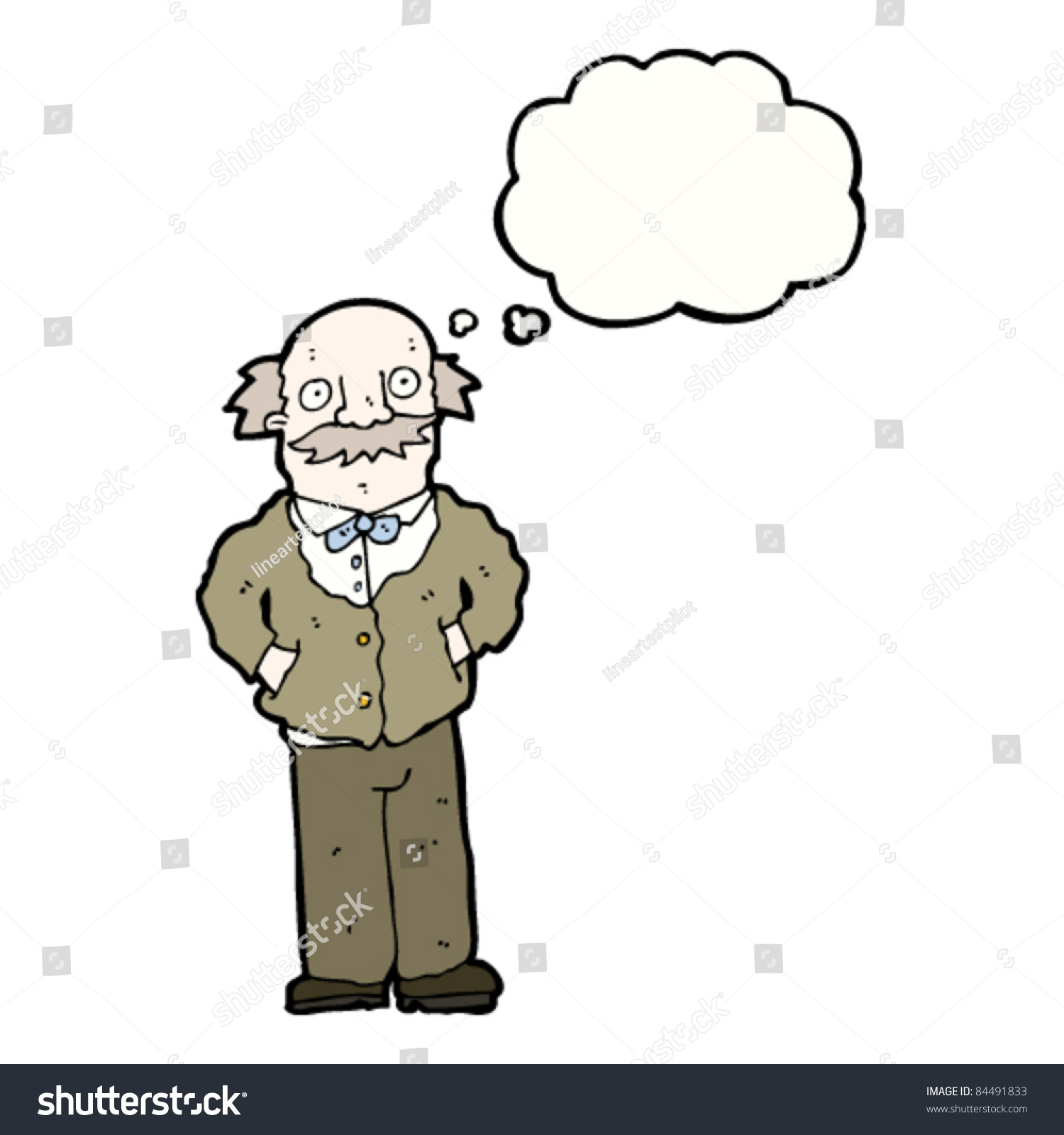 Cartoon Old Man Thinking Stock Vector Illustration 84491833 Shutterstock