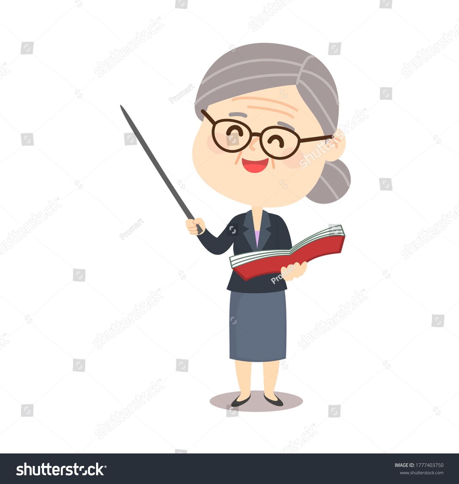 Cartoon Old Teacher Character Vector Stock Vector Royalty Free