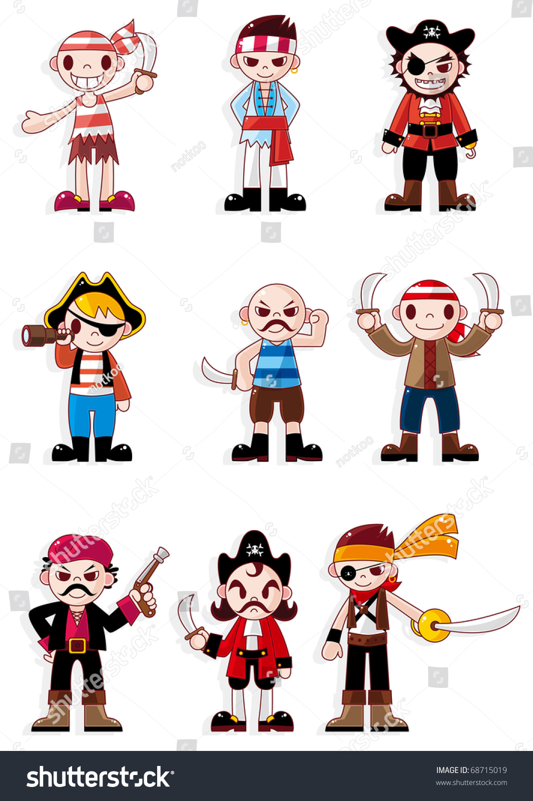 Cartoon Pirate Icon Ilustración vectorial en stock 68715019 : Shutterstock