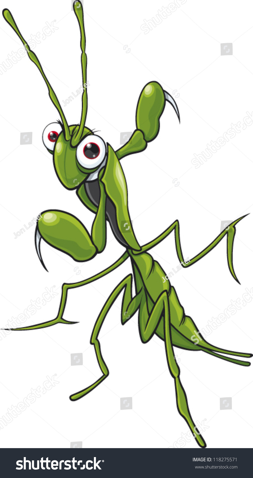 Cartoon Praying Mantis Stock Vector 118275571 - Shutterstock