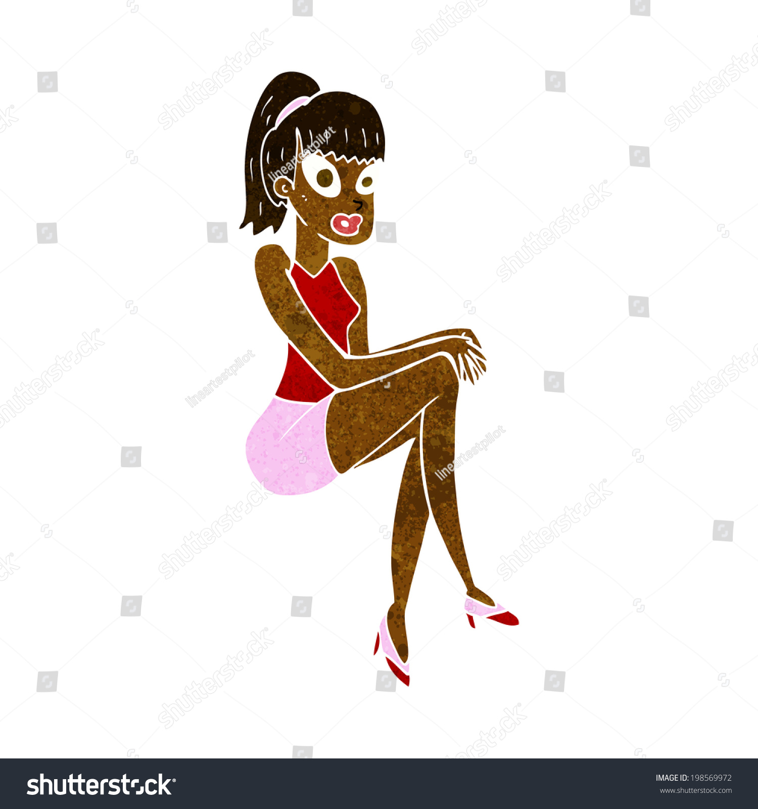 Cartoon Pretty Woman Stock Vector Illustration 198569972 : Shutterstock