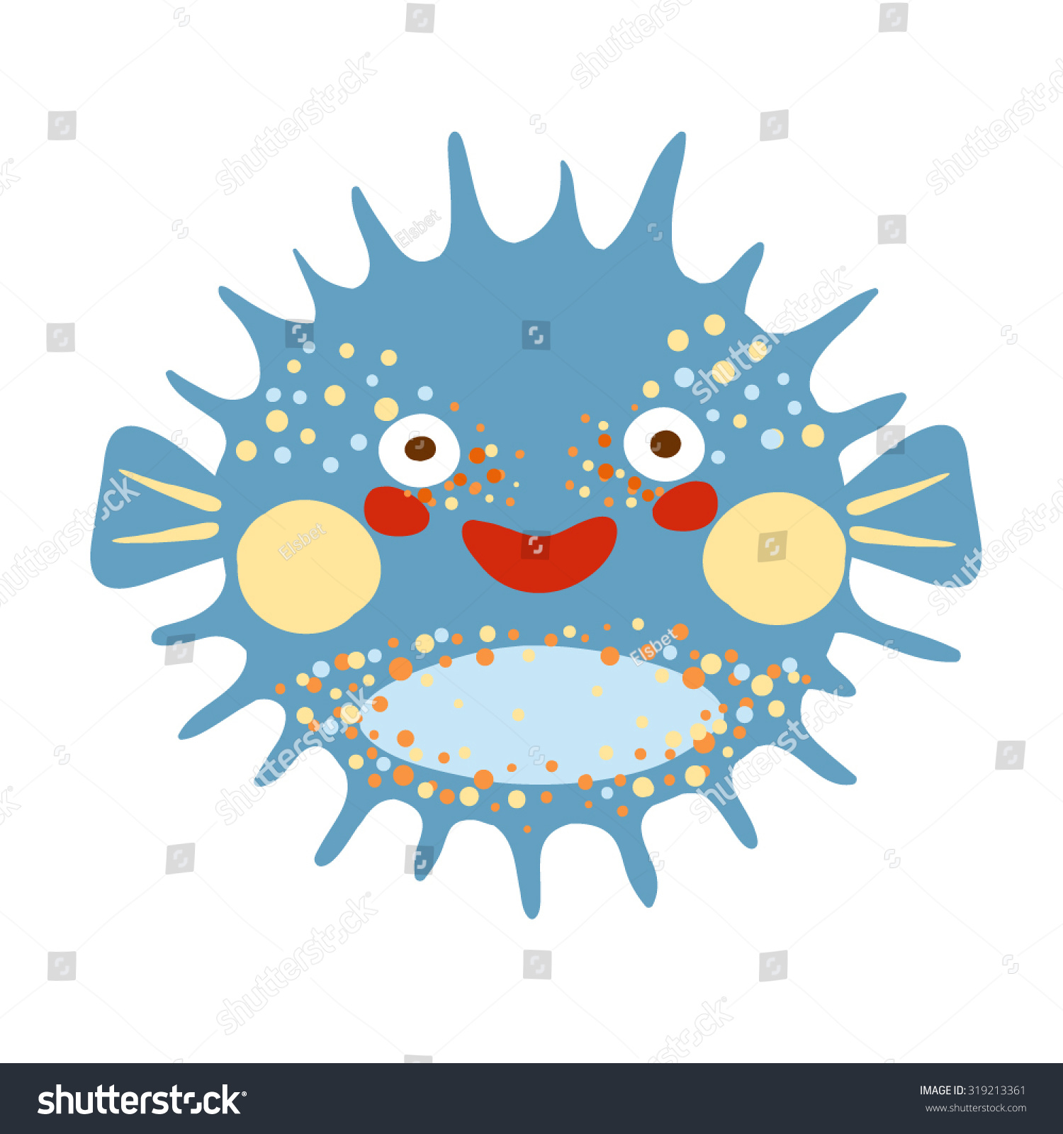 Cartoon Puffer Fish Stock Vector 319213361 - Shutterstock