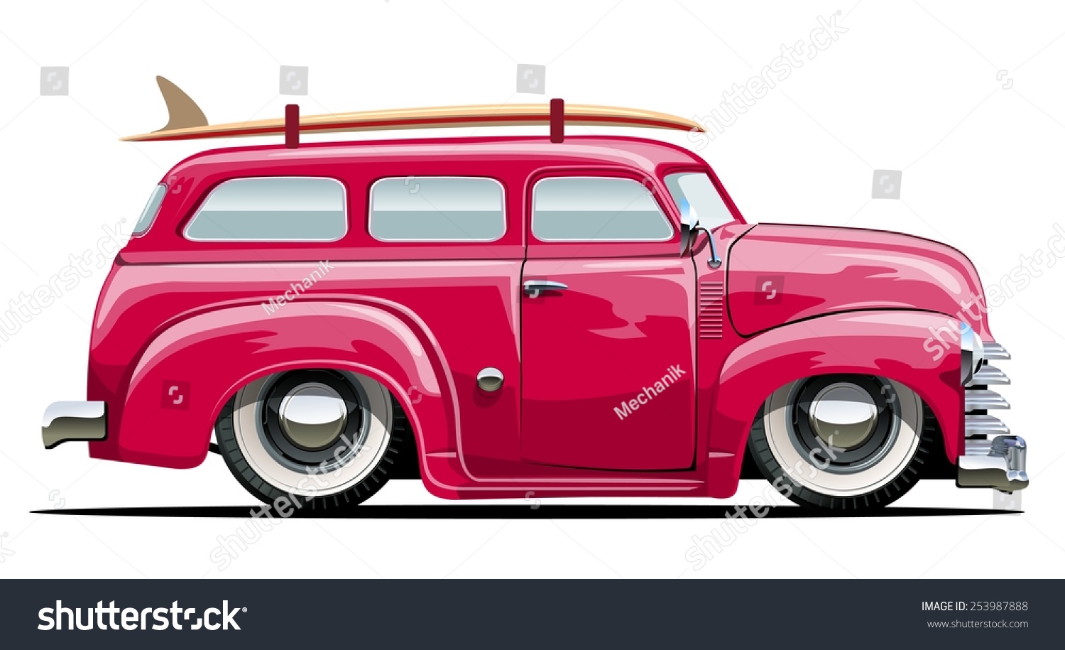 Cartoon Retro Van. Available Eps-10 Vector Format Separated By Groups