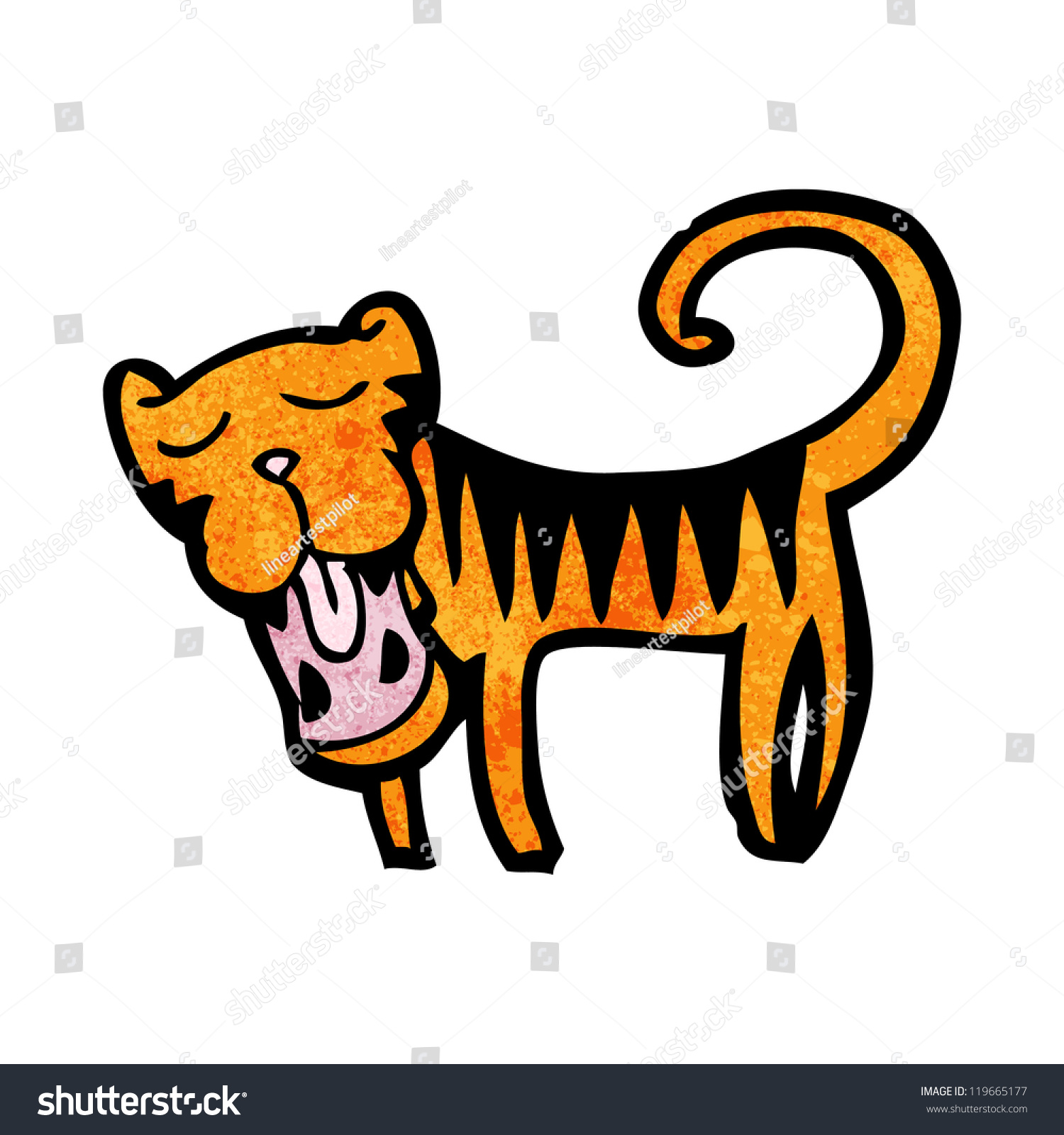 Cartoon Roaring Tiger Stock Vector Illustration 119665177 Shutterstock 5327