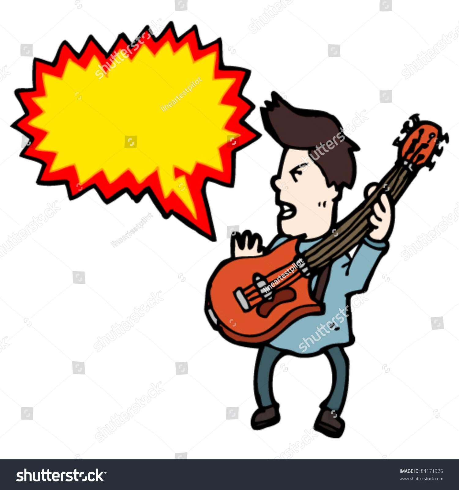 Cartoon Rock Band Man Stock Vector 84171925 - Shutterstock