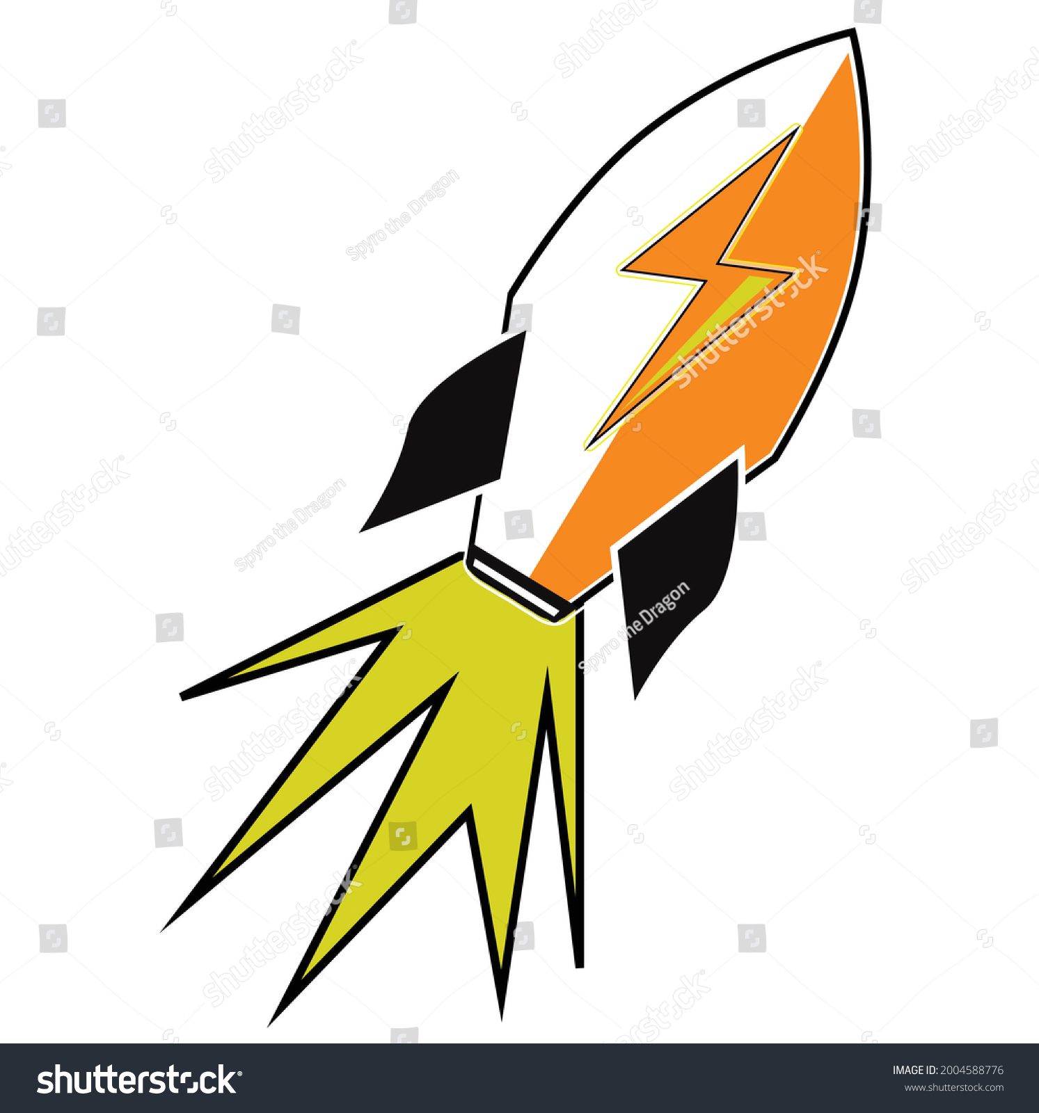 Cartoon Rocket Space Ship Take Off Stock Vector Royalty Free