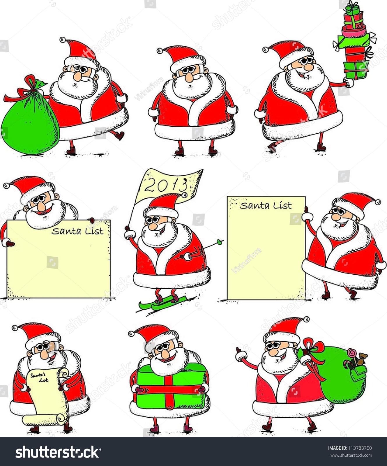 Cartoon Santa Claus , Vector - 113788750 : Shutterstock