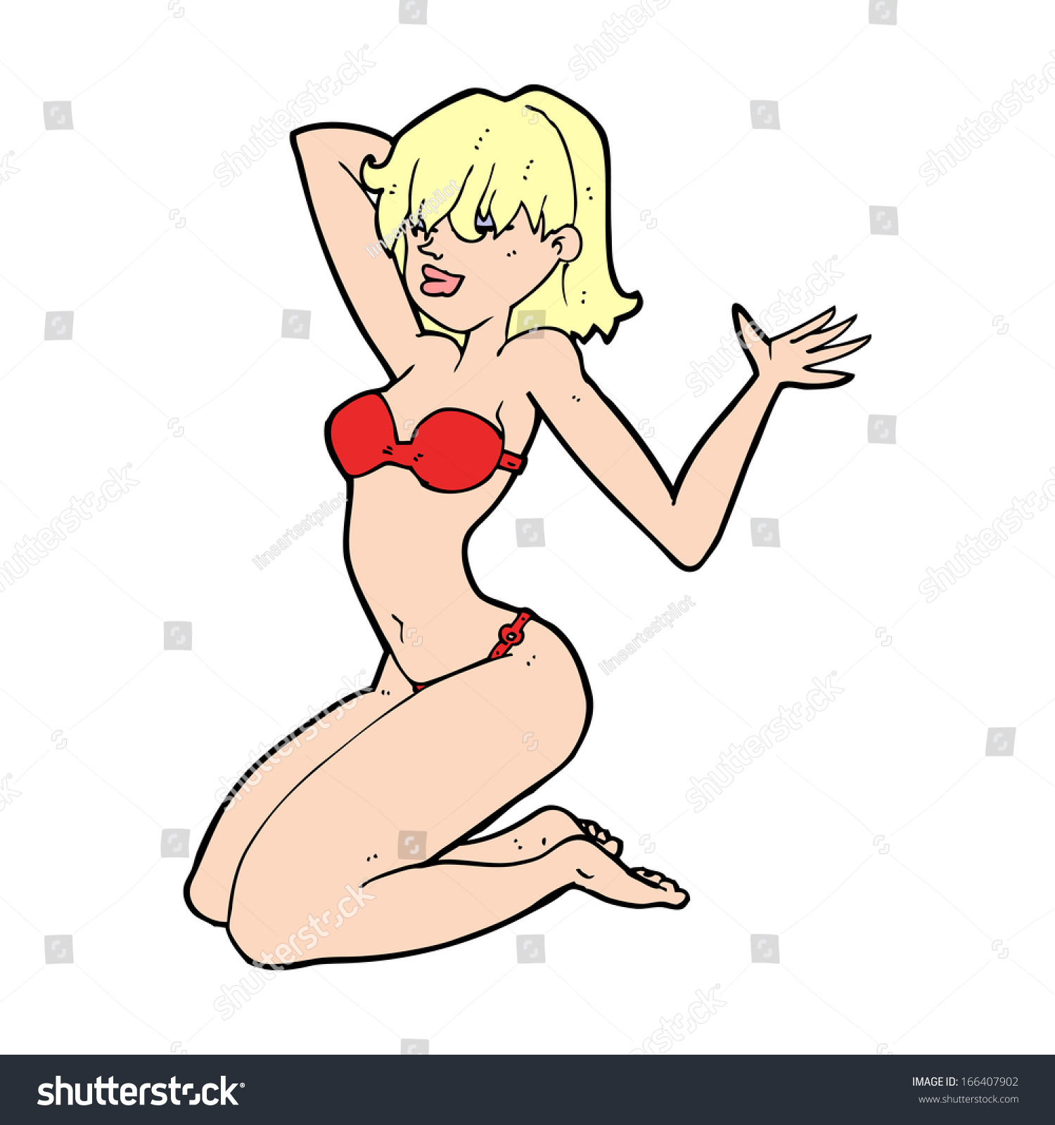 Cartoon Sexy Bikini Girl Stock Vector Royalty Free