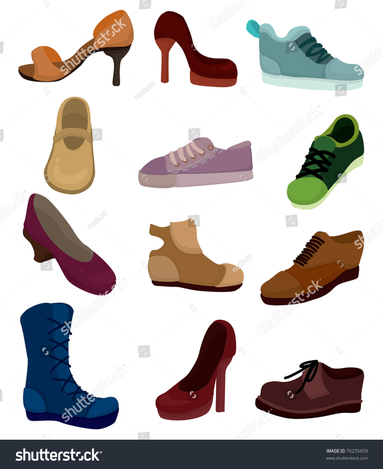 Cartoon Shoes Icon Stock Vector 76235659 : Shutterstock