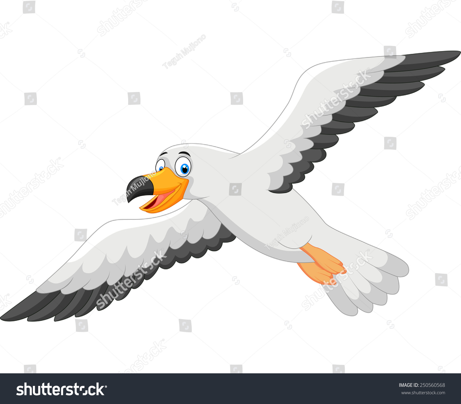 Cartoon Smiling Seagull Stock Vector 250560568 - Shutterstock