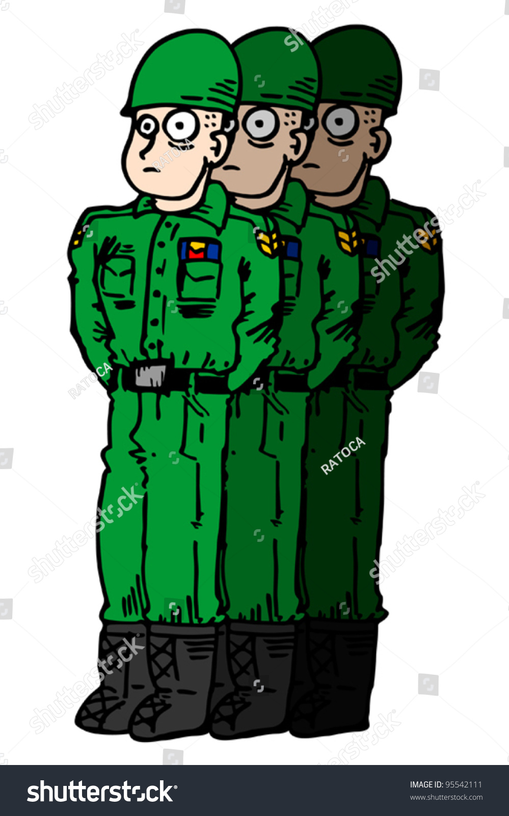 Cartoon Soldiers Stock Vector 95542111 - Shutterstock