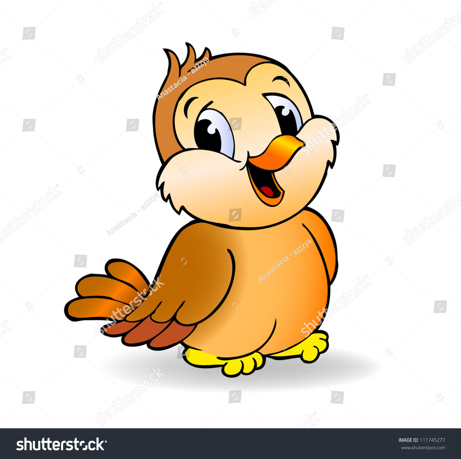 Cartoon Sparrow Beautiful Little Vector Bird Stock Vector 111745277