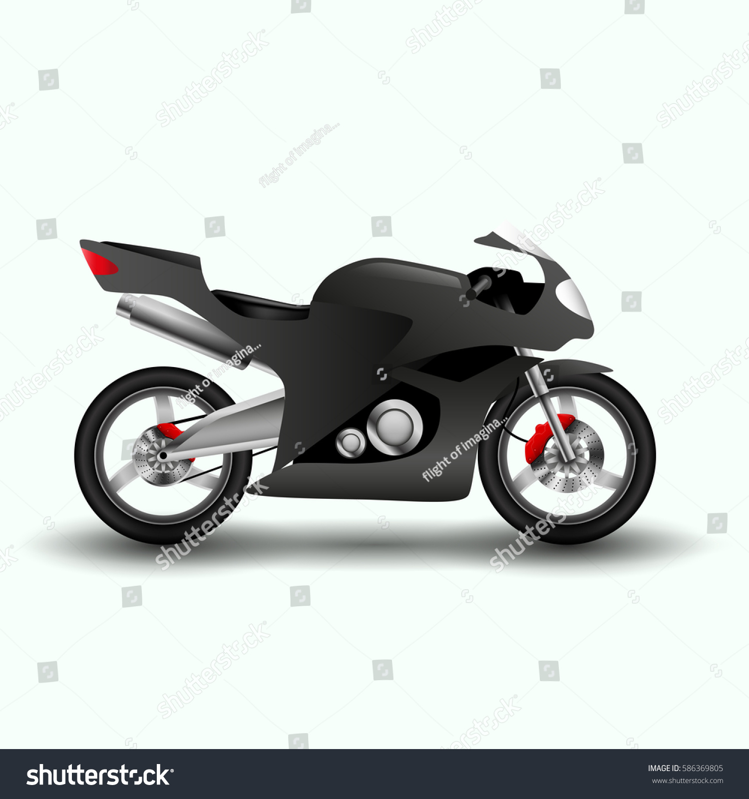 Cartoon Sport Motorcycle Vector Illustration Sportbike Vetor Stock