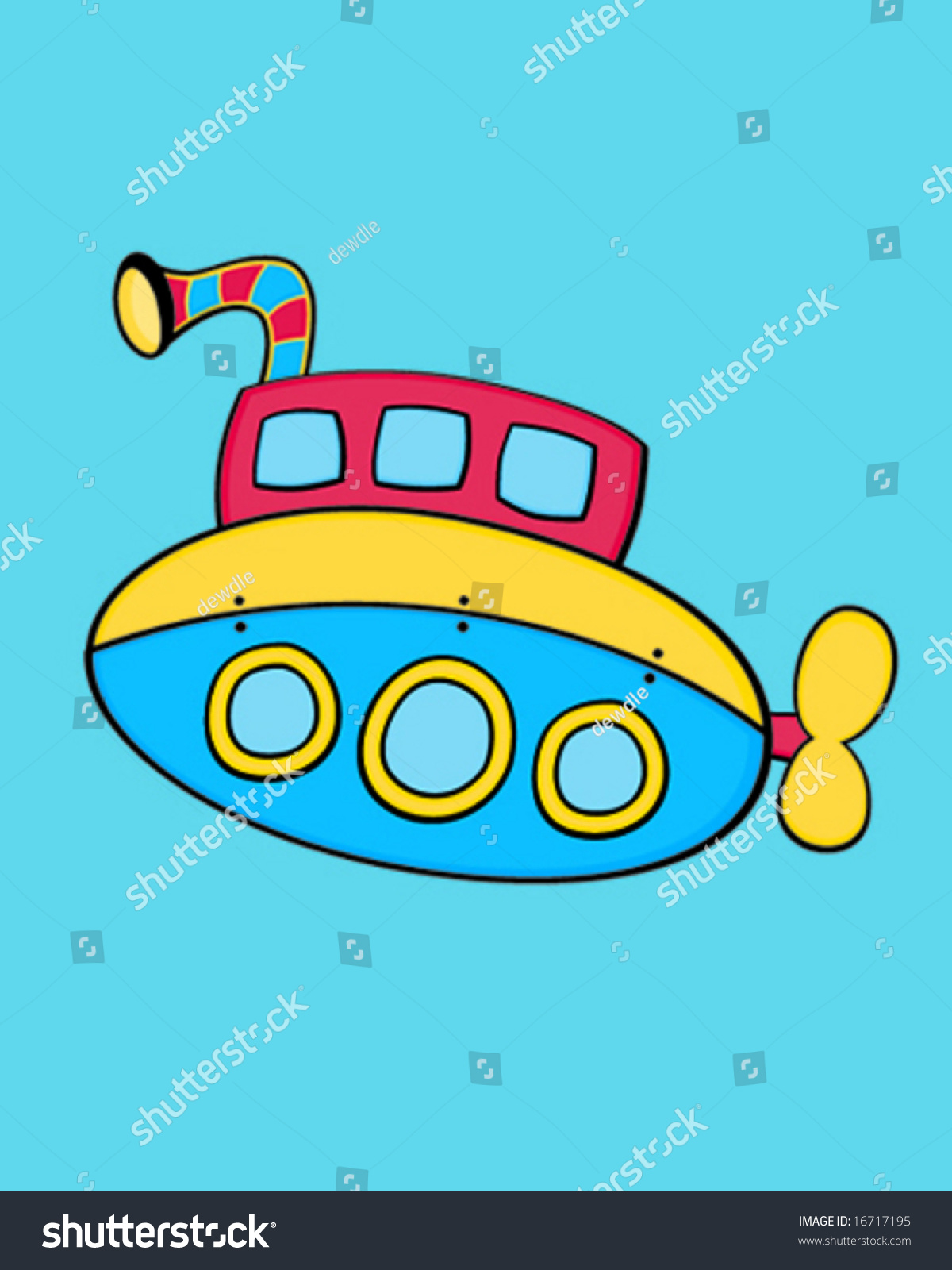 Cartoon Submarine Stock Vector 16717195 - Shutterstock