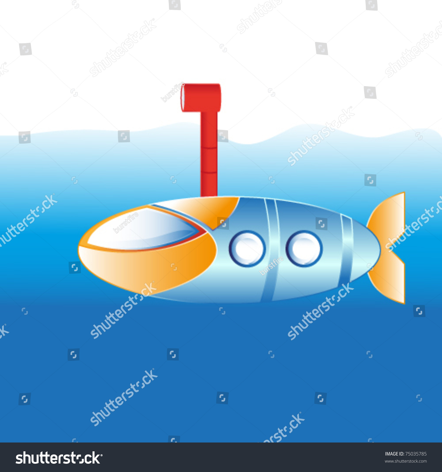 Cartoon Submarine Stock Vector 75035785 - Shutterstock