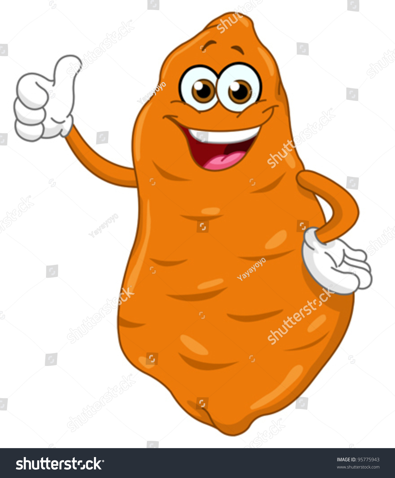 Cartoon Sweet Potato Stock Vector Illustration 95775943 : Shutterstock