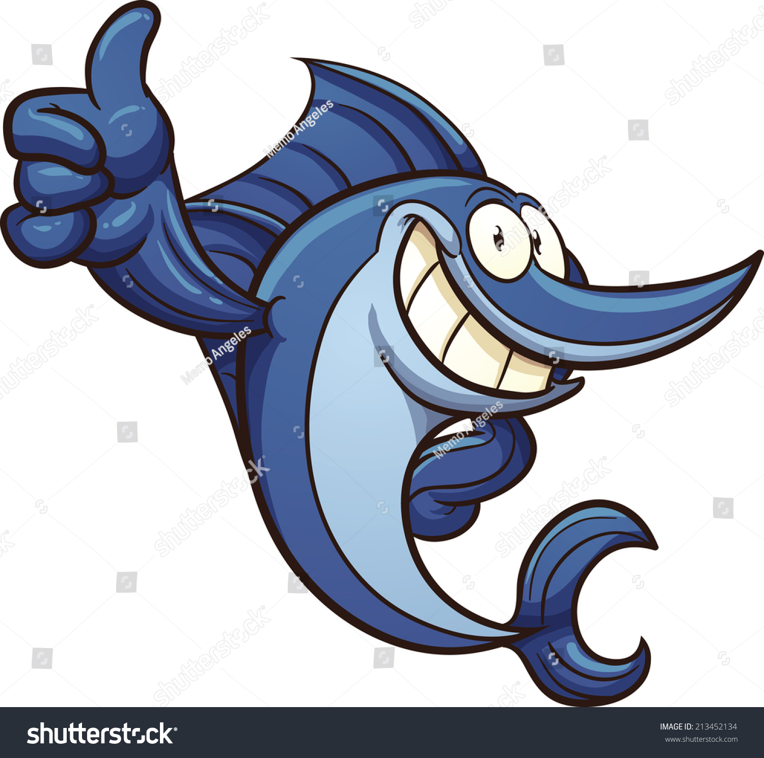 Cartoon Swordfish Vector Clip Art Illustration Stock Vector Royalty