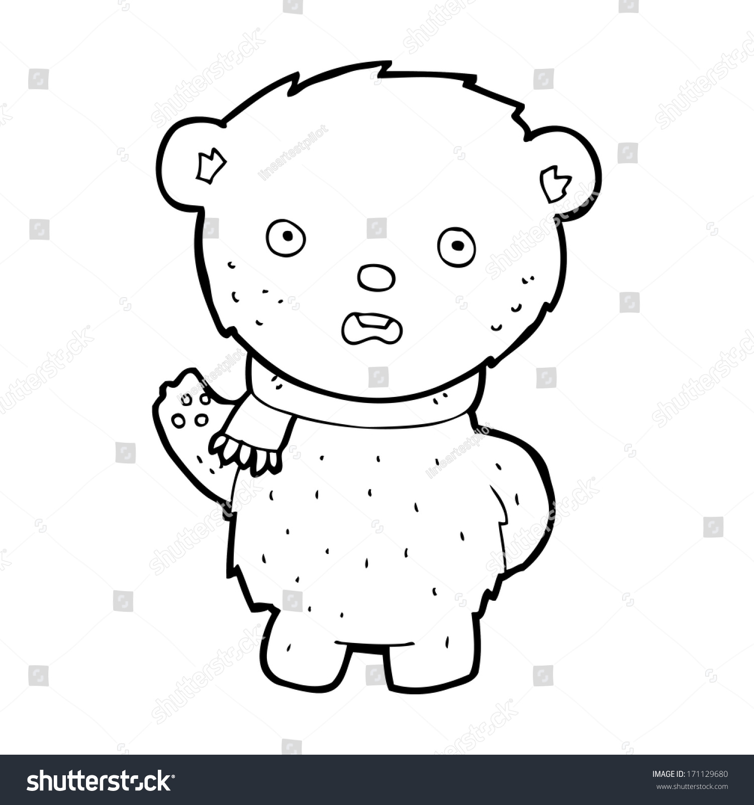 Cartoon Teddy Bear Wearing Scarf Stock Vector Royalty Free