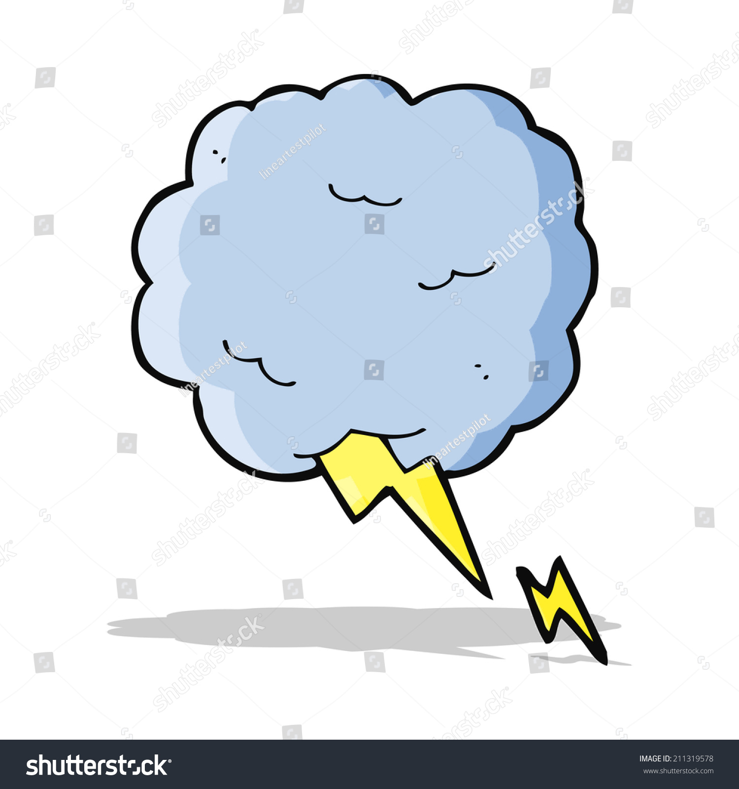 Cartoon Thundercloud Symbol Stock Vector Royalty Free