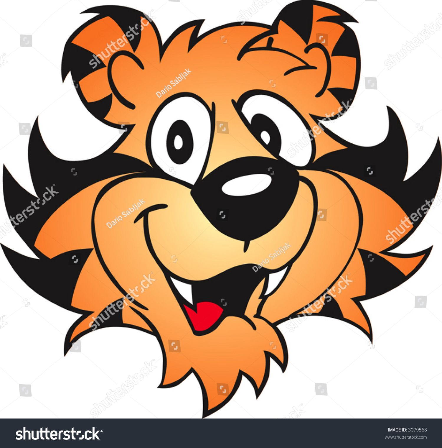 Cartoon Tiger Face Stock Vector 3079568 - Shutterstock