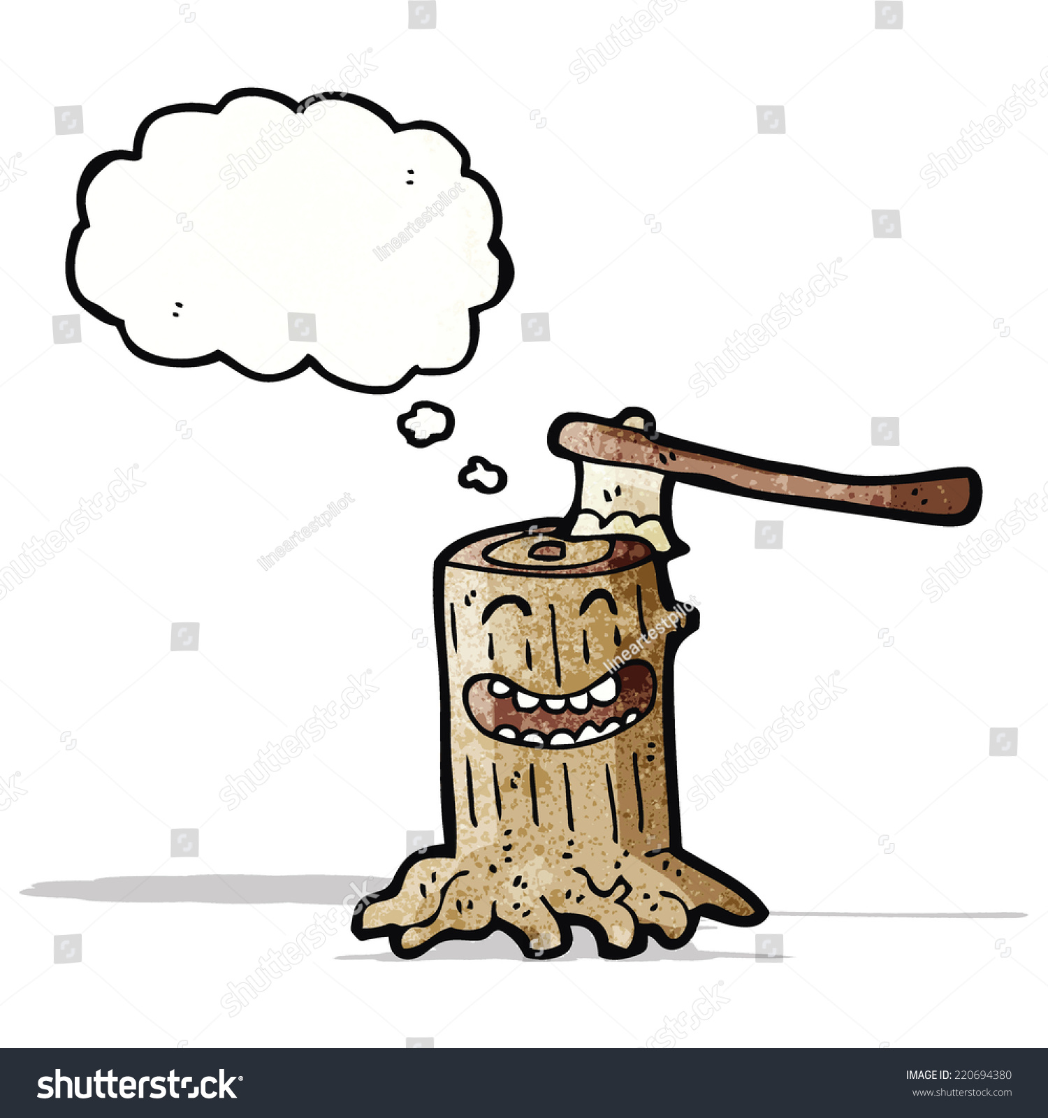Cartoon Tree Stump Stock Vector Illustration 220694380 : Shutterstock