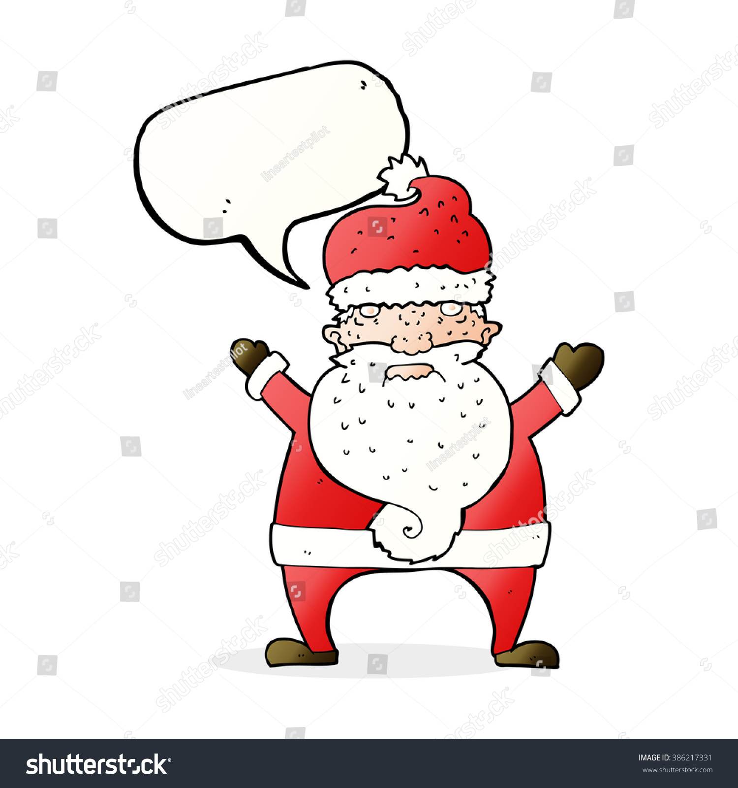 Cartoon Ugly Santa Claus Speech Bubble Stock Vector Royalty Free