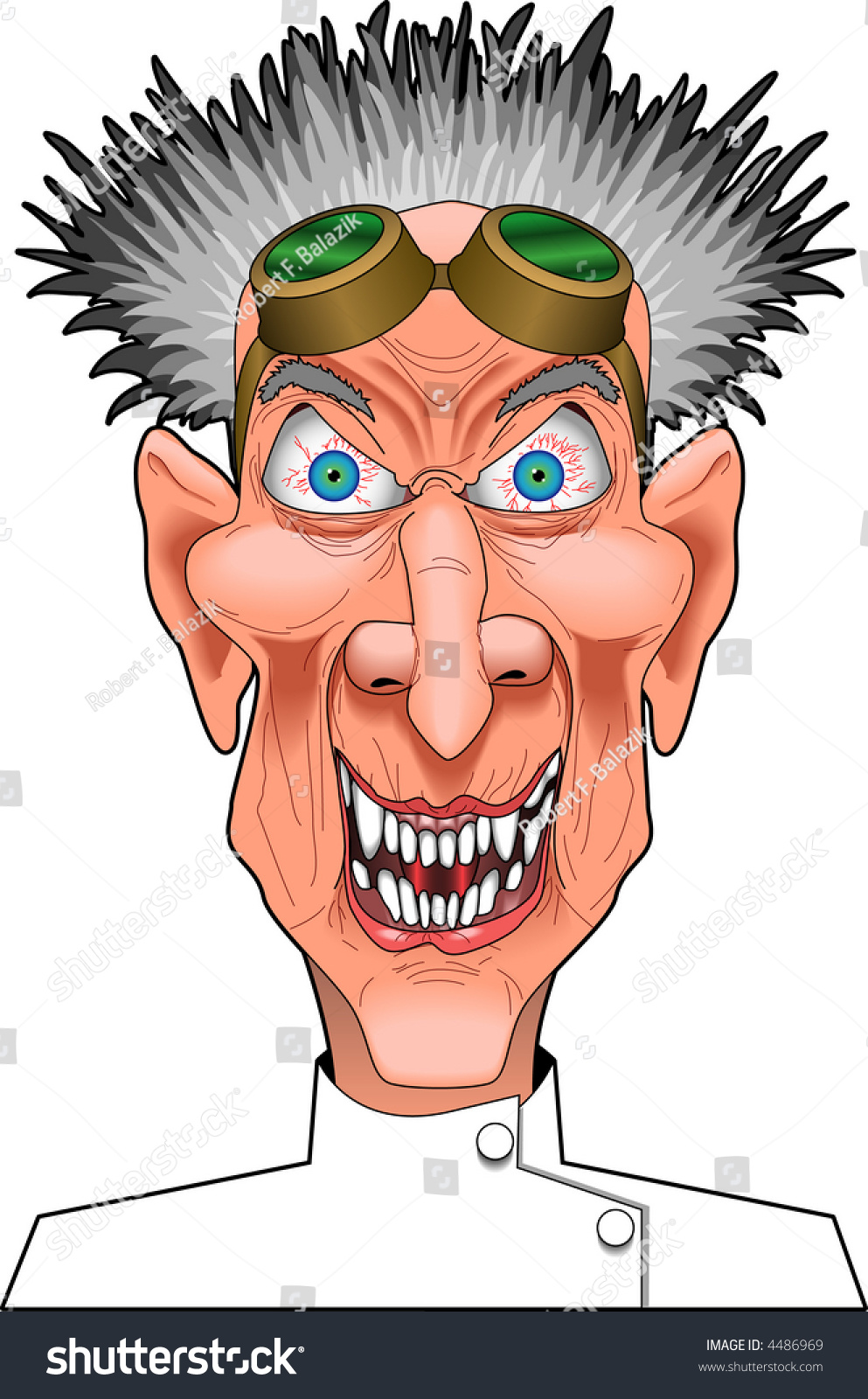 Cartoon Vector Graphic Depicting A Mad Scientist - 4486969 : Shutterstock