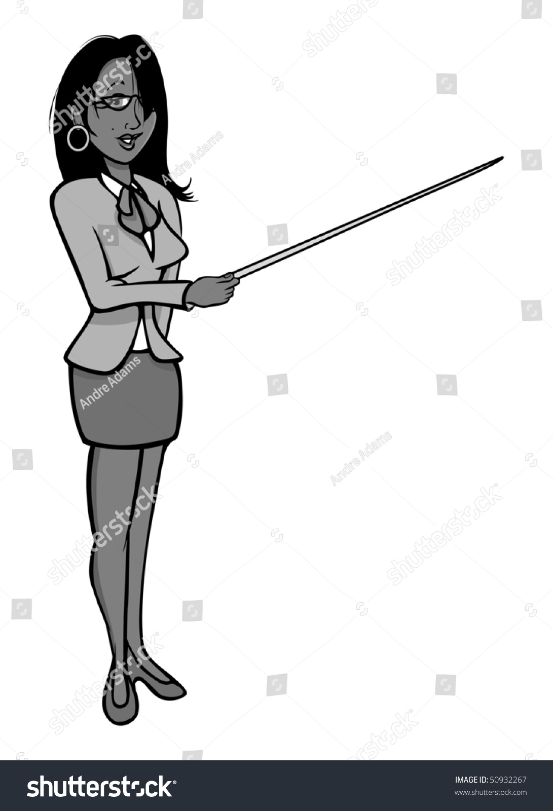 Cartoon Vector Gray Scale Illustration Sexy Teacher 50932267 Shutterstock 9022