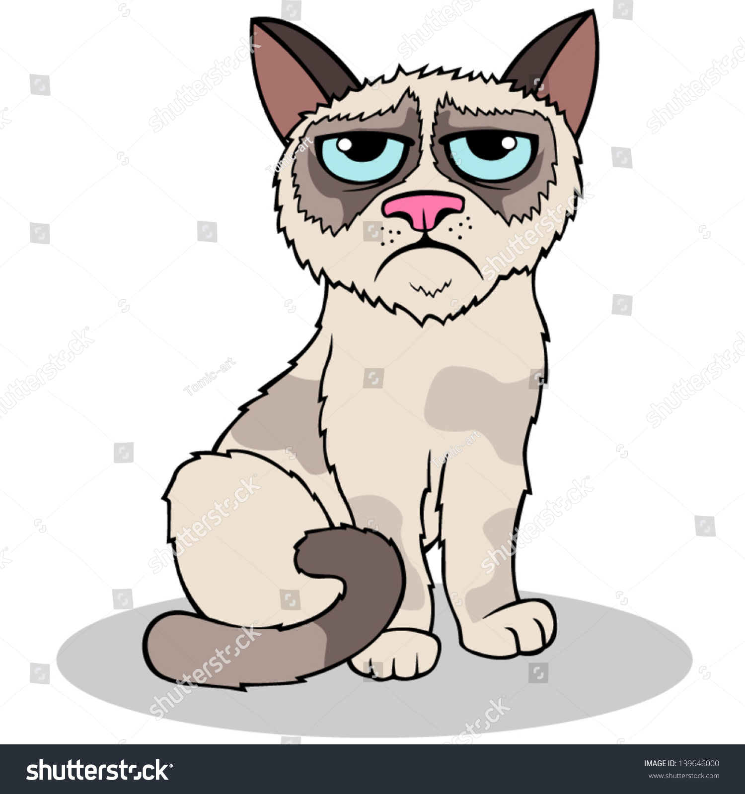 Cartoon Vector Grumpy Cat 139646000 Shutterstock
