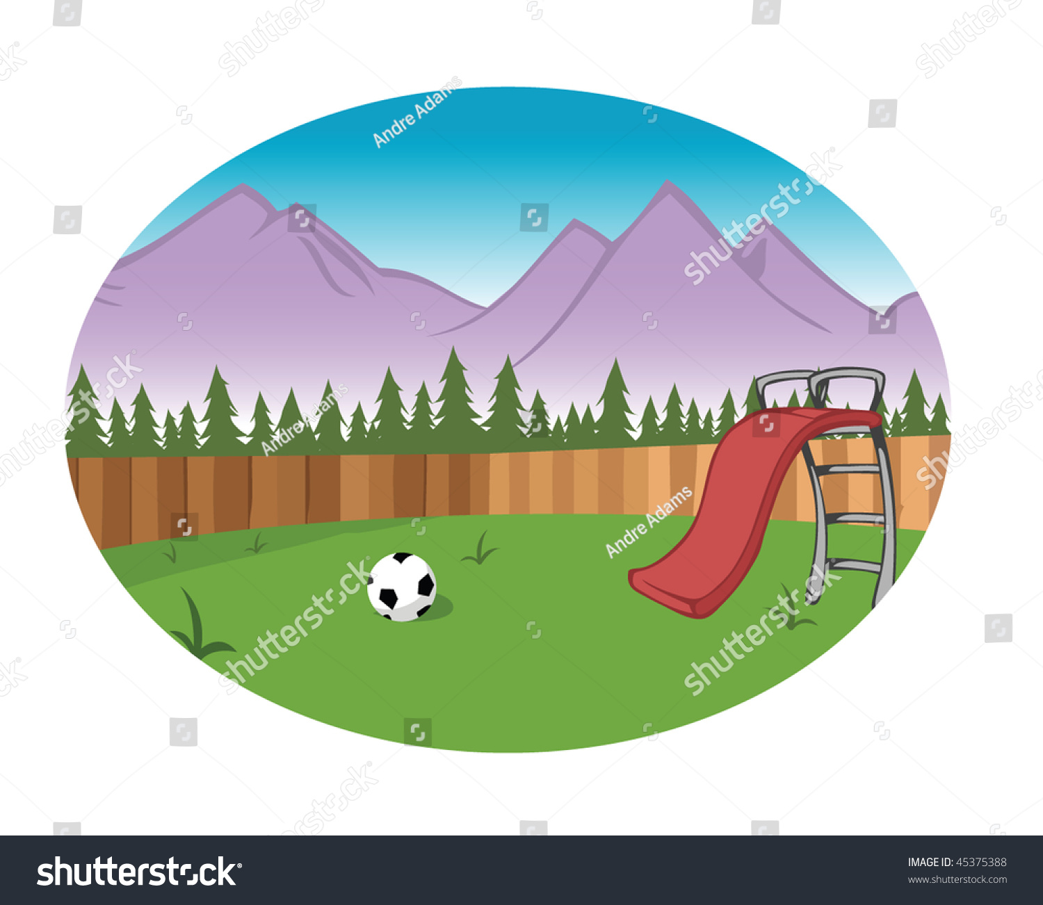 Cartoon Vector Illustration Backyard Background - 45375388 : Shutterstock