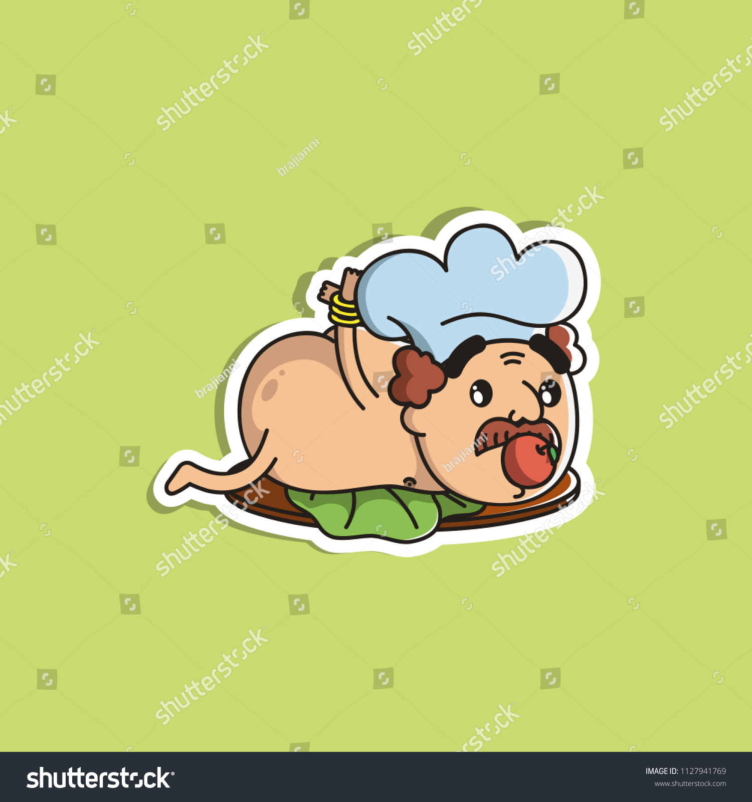 Cartoon Vector Illustration Cute Character Naked Stock Vector Royalty