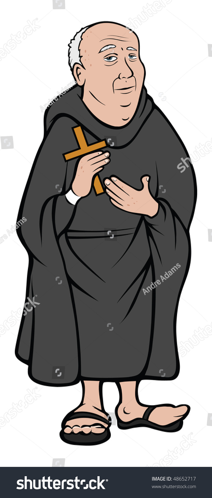 Cartoon Vector Illustration Monk - 48652717 : Shutterstock