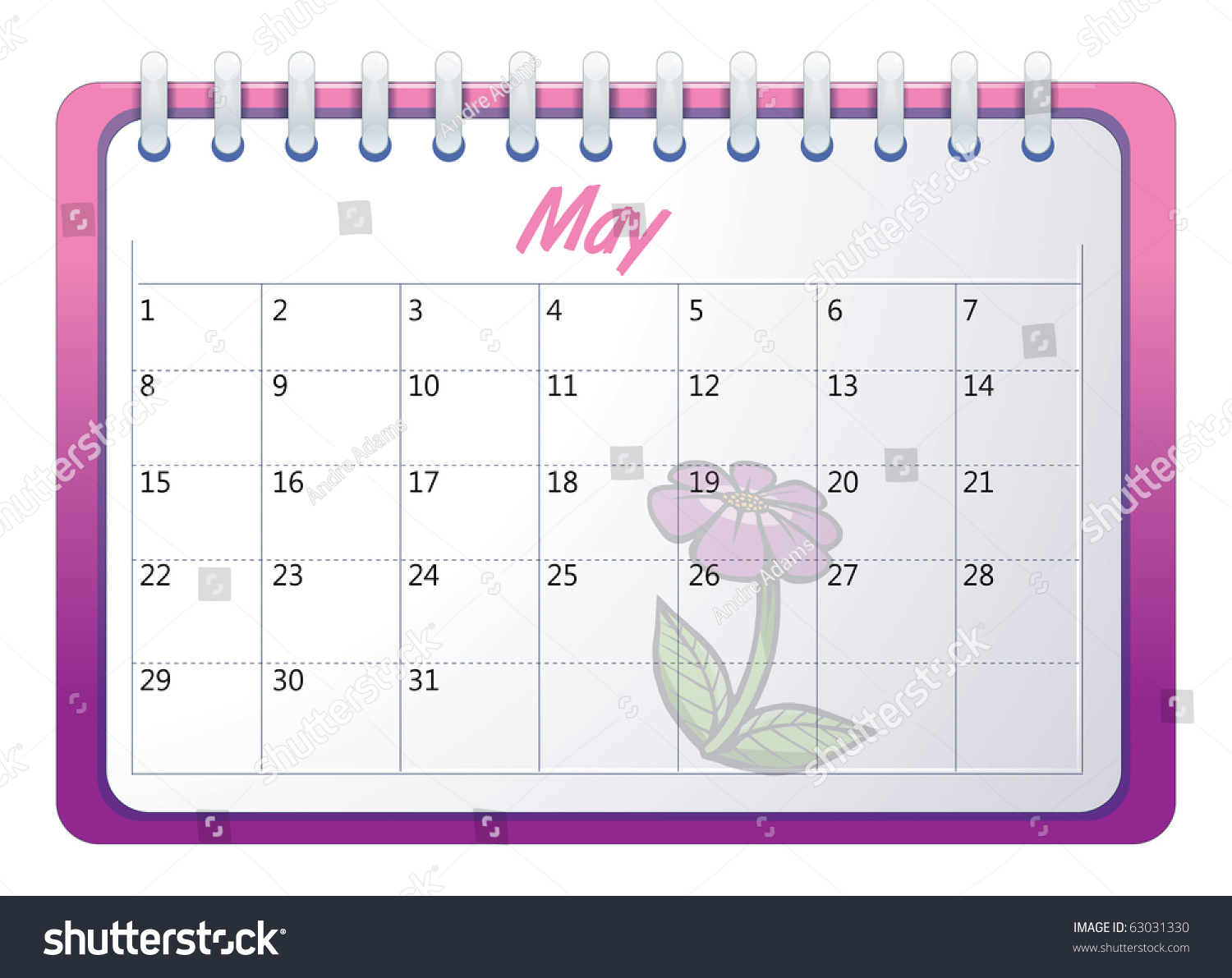 Cartoon Vector Illustration Of A Calendar May 63031330 Shutterstock