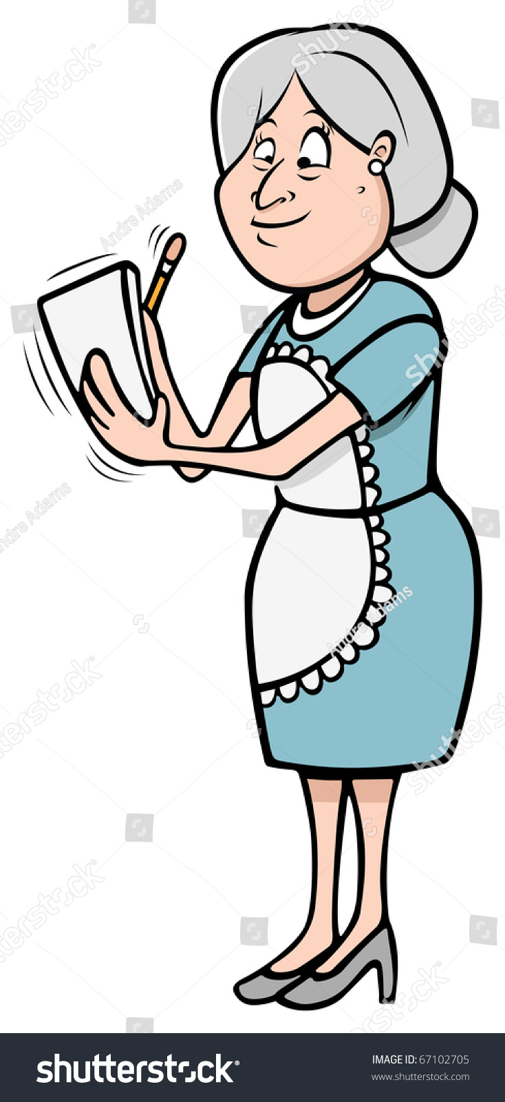 Cartoon Vector Illustration Of A Waitress - 67102705 : Shutterstock