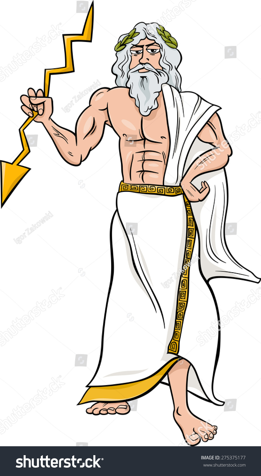 Cartoon Vector Illustration Mythological Greek God Stock Vector 