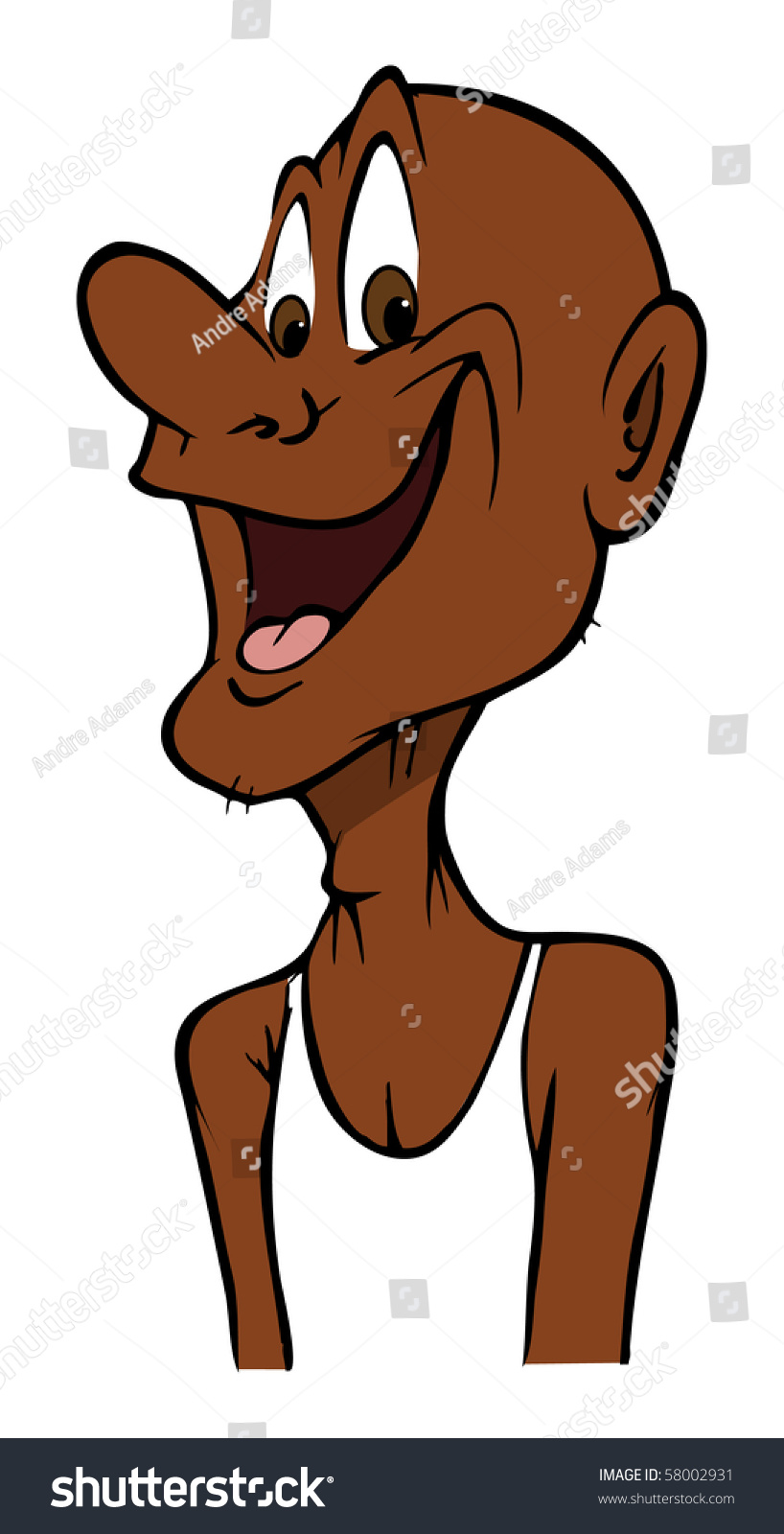 Cartoon Vector Illustration Old Black Man Stock Vector 58002931