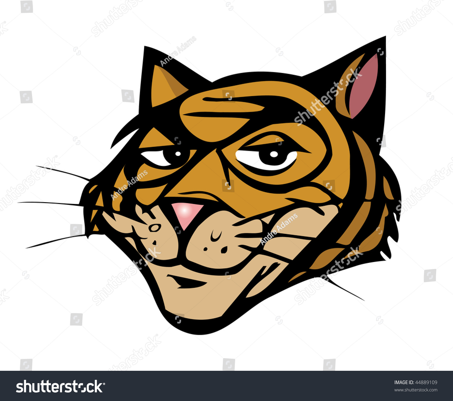 Cartoon Vector Illustration Tiger Face - 44889109 : Shutterstock