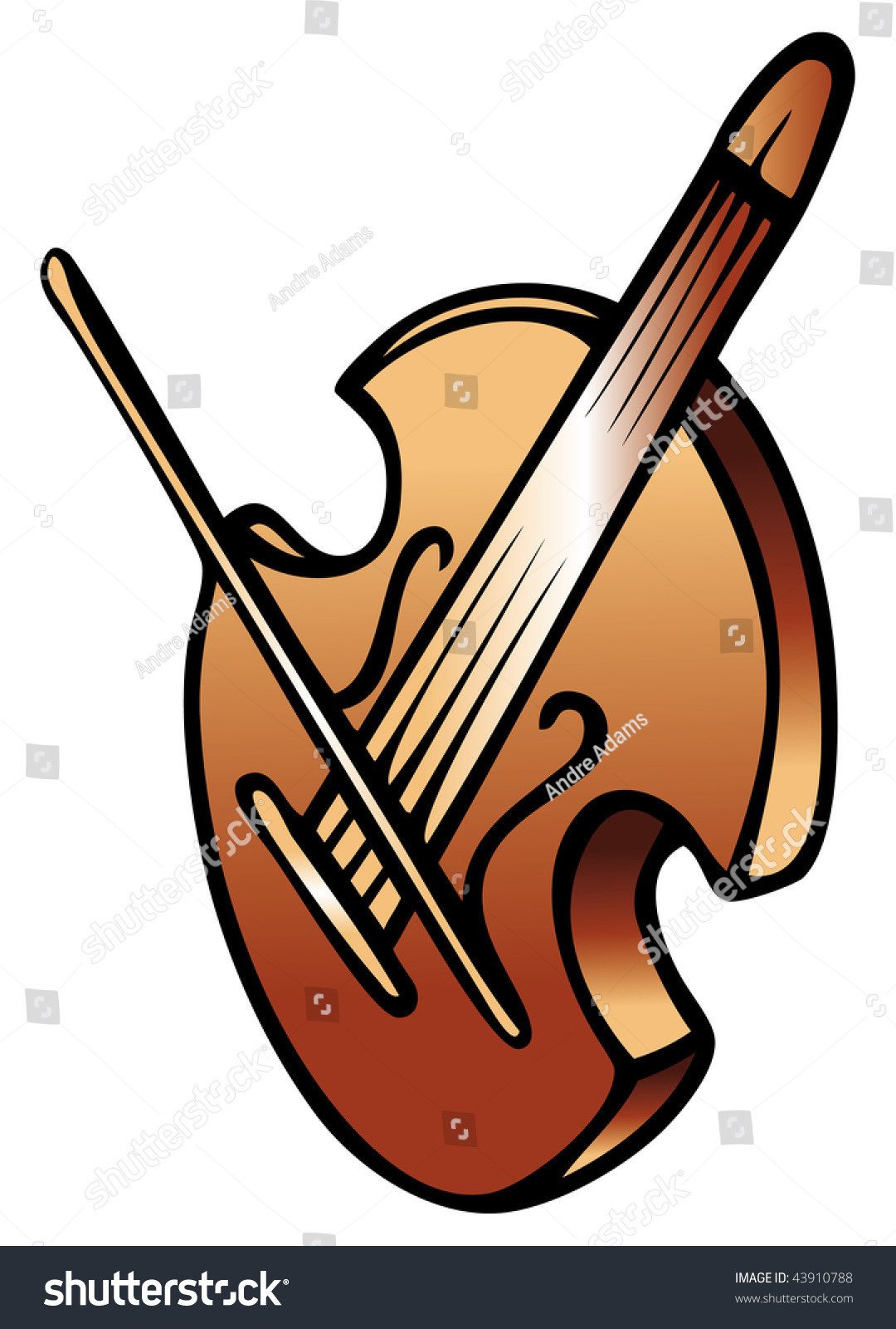 Cartoon Vector Illustration Violin - 43910788 : Shutterstock