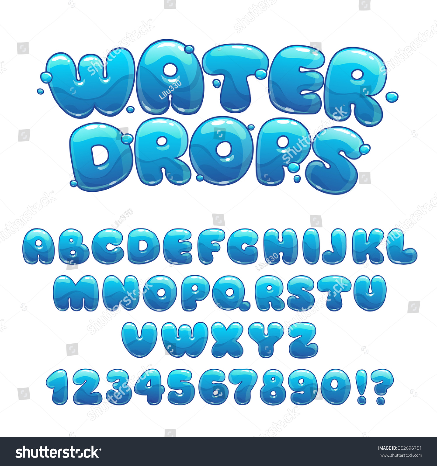 water drops font