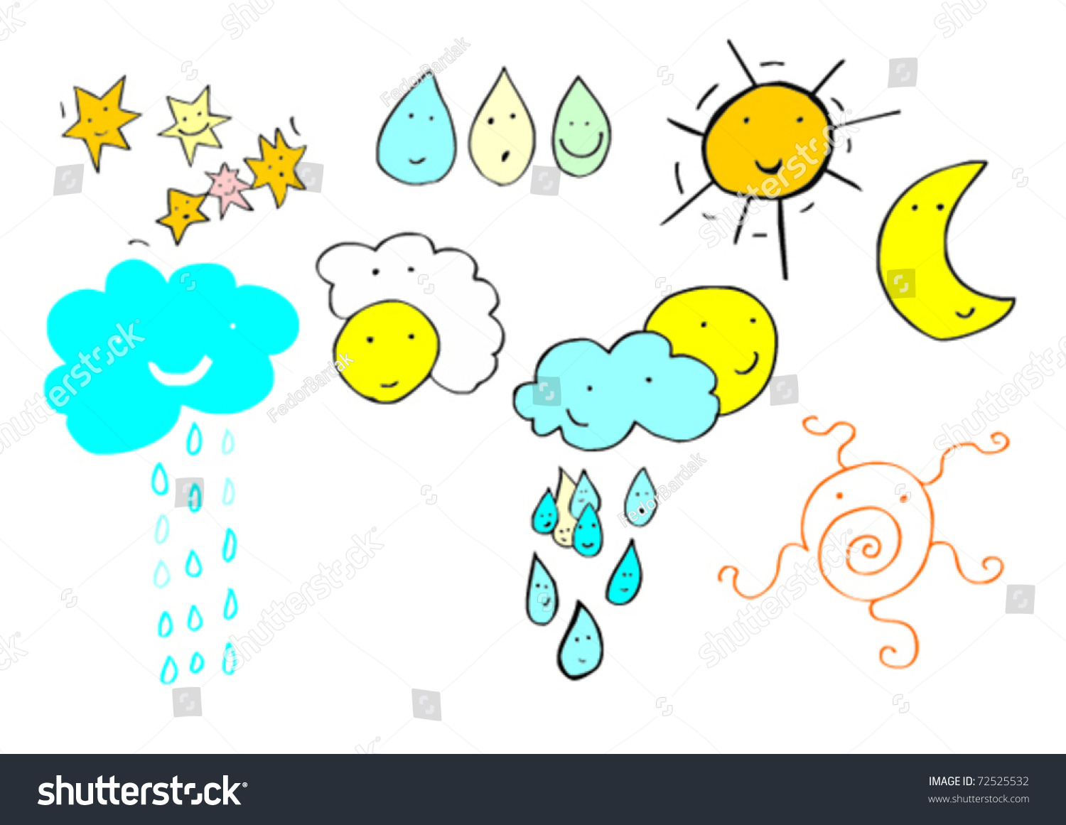 Cartoon Weather Images Stock Vector Illustration 72525532 : Shutterstock