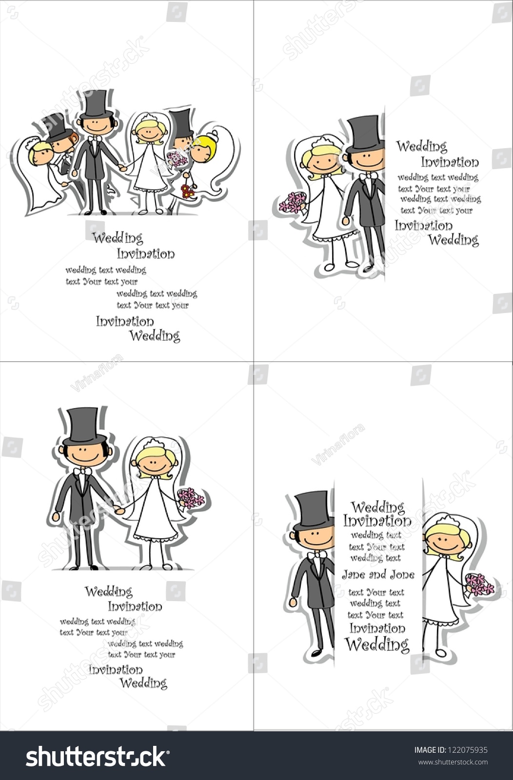 Cartoon Wedding Picture Stock Vector 122075935 Shutterstock 0741